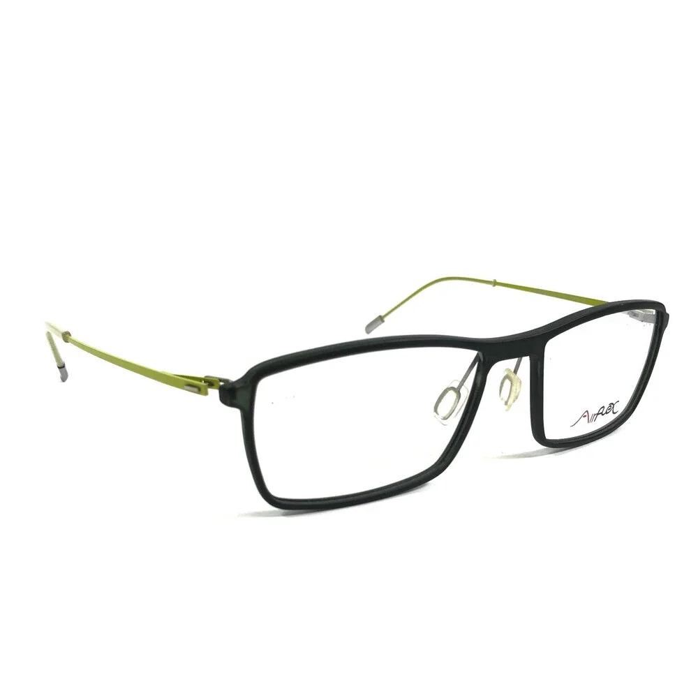 Airflex Eyeglasses Frames AF2611B C10 Matte Black Green Rectangle 53-16-135